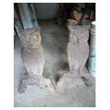 Cast Iron Owl Andirons