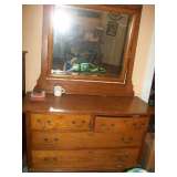 Oak Dresser & Mirror
