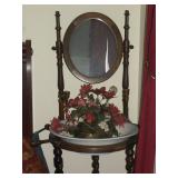 Wooden Pitcher & Bowl Stand