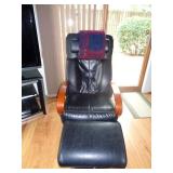 Black Leather Chair & Ottoman