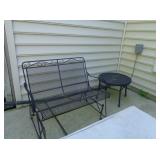 Metal Love Seat & Sm Table