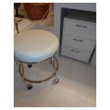Vanity Stool & Sm Cabinet