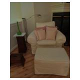 White Chait & Ottoman