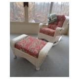 Wicker Chair & Ottoman