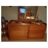 Oak Dresser & MIrror