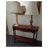 Sofa Table & Lamps