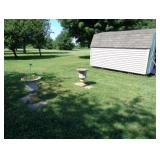 8 x 14 Shed, Cement Urns
