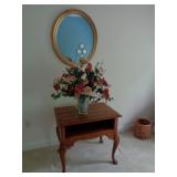 Side Table, Mirror, Flowers