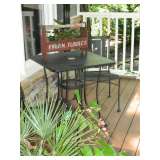 outside patio table, chairs & flower box