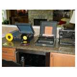 Antique typewriters and record player