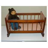 vintage crib and bear