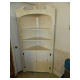 White shabby chic corner cabinet