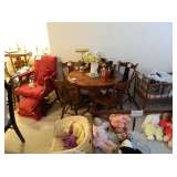 round table, side chair