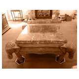 overall view of coffee table with elephant legs