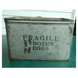 This is metal crate containing fertile eggs ordered from Sears Roebuck