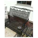 Wrought Iron Bench and Table