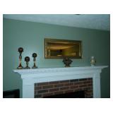 Night decor on the mantle and also nice mirror