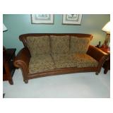 Top grain leather sofa with reversible cushions