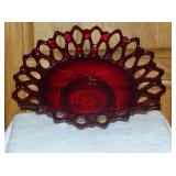 Westmoreland Ruby Red Lattice Bowl