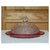 Ruby Red Diamond Butter Dish