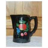Black With Fruit Décor Pitcher