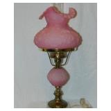 Fenton Satin Rose Lamp