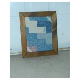 Vintage Quilt Pieces Under Glass