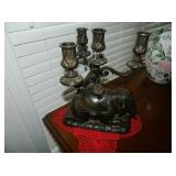VBintage Elephant With Candle Holders