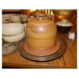 Vintage Pottery Butter Disd With Lid