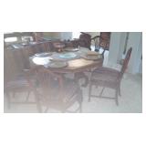 octagon wood table with 4 chairs