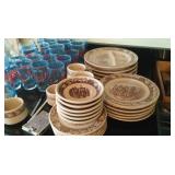 Vintage Tepco China set with the Western Traveler design & the Pony Express rider