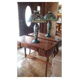 Tiffany style lamp and Ethan Allen sofa table