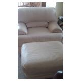 leather chair and ottoman