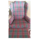 Ethan Allen wing chair and ottoman