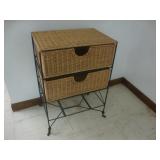wicker stand with 2 drawers