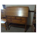 Antique oak drop front desk
