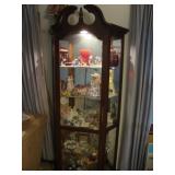 Lighted mahogany curio cabinet