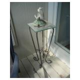 Iron table with glass top