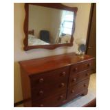 SOlid maple dresser w mirror