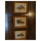 Framed antique autos