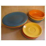 Fiesta dinner plates, bowls, saucers