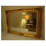 Large plate glass mirror w gilded frame