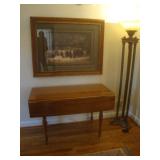 Walnut drop leaf table, Framed print