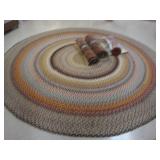 Large round hand braided rug