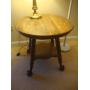 Oak table w big ball & claw feet