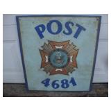 VFW Post 4681 sign on wood