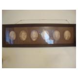 Antique oak frame with pictures of composers