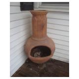 Terra cotta chiminea oudoor fireplace
