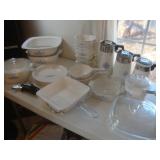 Many pieces of Blue Cornflower Corning Ware