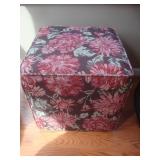 Hassock w peonies on upholstery